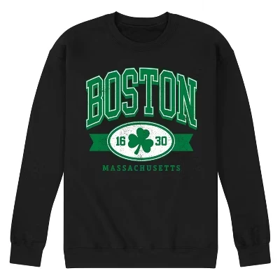 Мужская флисовая толстовка Boston Mass Clover с графическим рисунком, черный