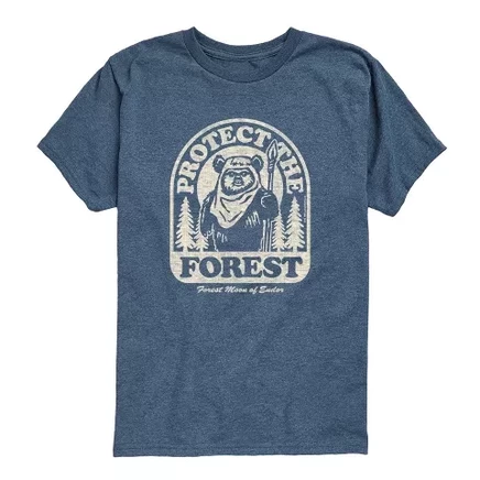 Футболка с коротким рукавом Ewok Protect The Forest с графическим рисунком heather blue