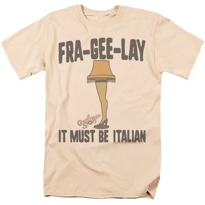 Мужская кремовая футболка Fra Gee Lay' Fragile Leg Lamp