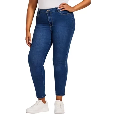 Обтягивающие джинсы Avenue Petite Butter Denim средней стирки