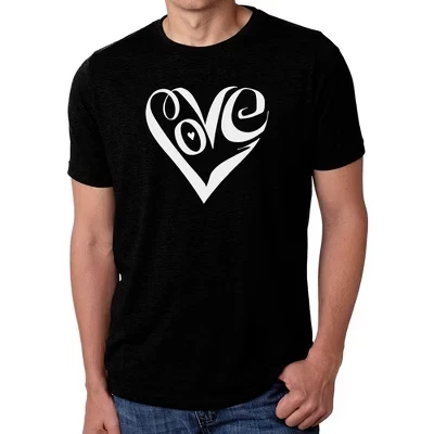 Мужская футболка премиум-класса Blend Word Art с надписью Love Heart черного цвета