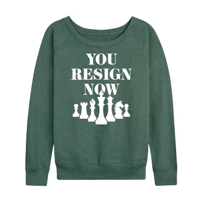 Женская рубашка - - Your Resign Now Легкая французская махровая рубашка с широким вырезом и длинным рукавом с графическим рисунком heather juniper
