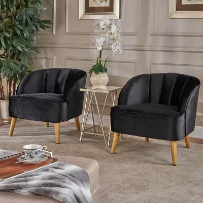 Набор из 2 кресел Christopher Knight Home Amaia, черные