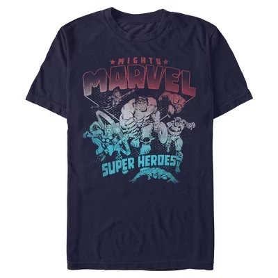 Мужская футболка Mighty Super Heroes синего цвета