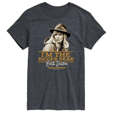 Мужская футболка с коротким рукавом I'm The Bigger Bear с графическим рисунком heather charcoal