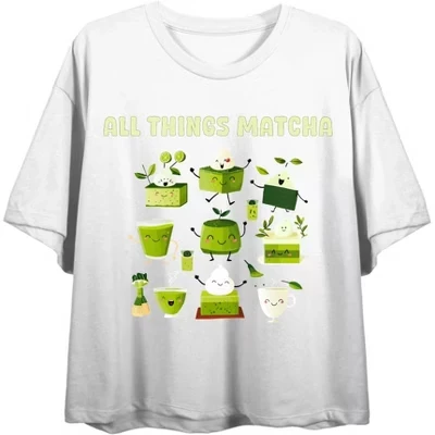 Женский укороченный топ Bioworld All Things Matcha, белый