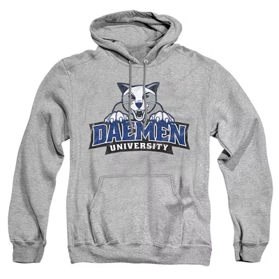 Мужская толстовка с капюшоном Athletic heather с логотипом Daemen University Distressed Primary