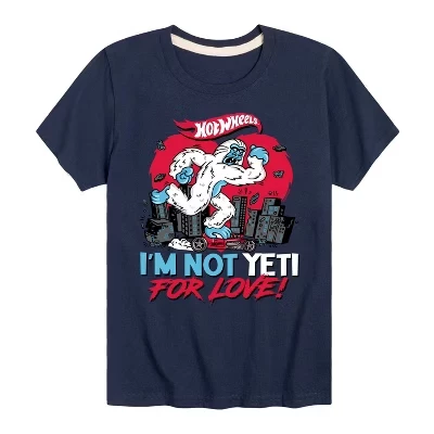 Футболка с коротким рукавом и рисунком I'm Not Yeti For Love синего цвета