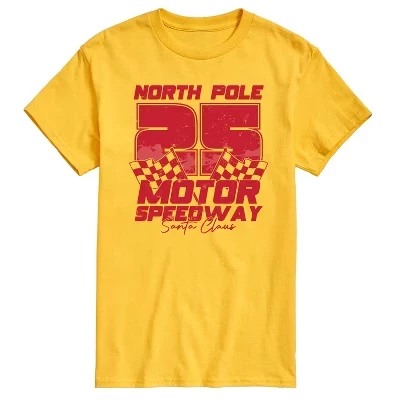 Мужская футболка с коротким рукавом North Pole Motor Speedway желтого цвета с графическим рисунком
