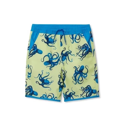 Детский эластичный гидролайнер Sport Swim Trunk octopus/sunny lime
