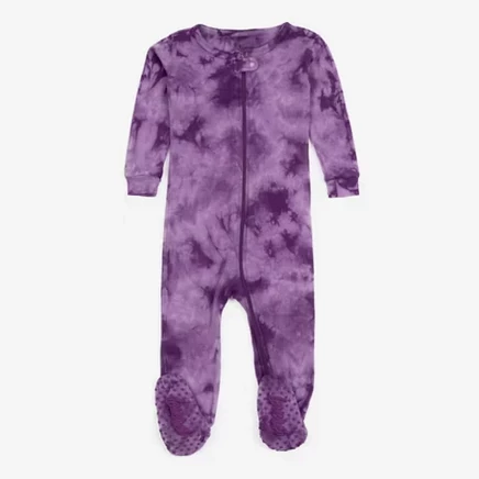 Пижама из цельного хлопка с добавлением красителя для ног и галстука tie dye purple mix