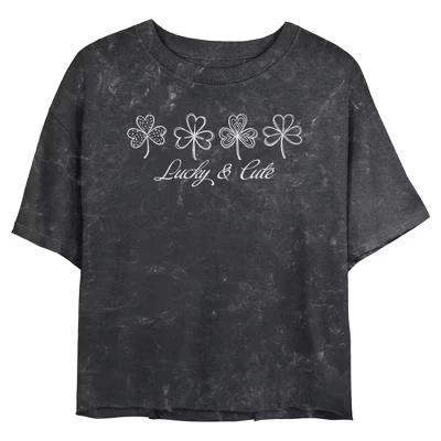 Футболка Juniors Womens Lost Gods Shamrocks Lucky and Cute черная