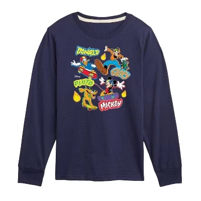 Лонгслив для мальчиков Disney Mickey и Goofy, синий