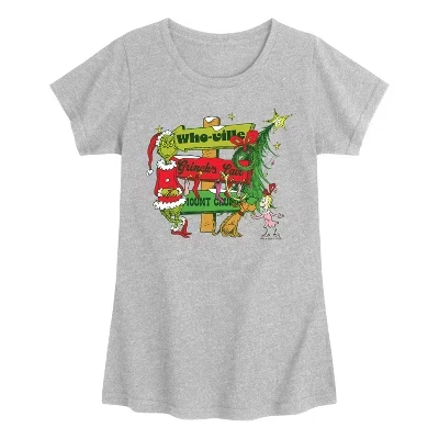 Приталенная футболка с коротким рукавом и рисунком Grinch Directions серого цвета