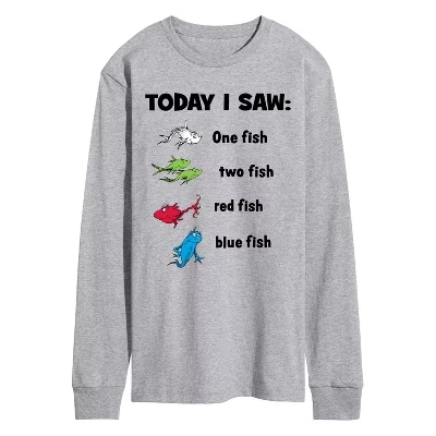 Мужская футболка с длинным рукавом Today Saw One Fish с графическим рисунком athletic heather