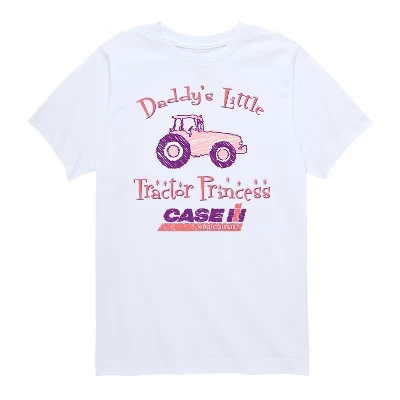 Футболка с коротким рукавом Daddy's Little Tractor Princess с рисунком белого цвета