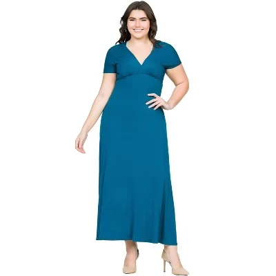 Женское платье 24seven Comfort Apparel макси, бирюзовое