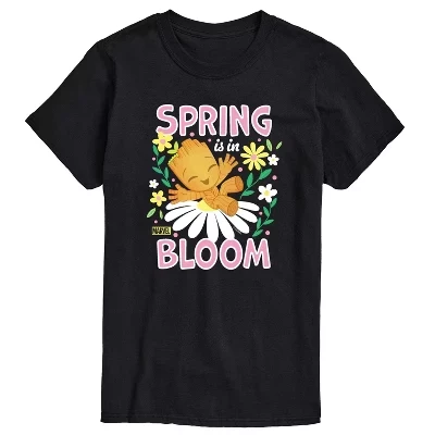 Мужская футболка Guardians of the Galaxy Spring Is In Bloom с коротким рукавом и графическим принтом, черная