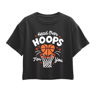 Футболка Head Over Hoops for You с коротким рукавом и квадратным рисунком черного цвета