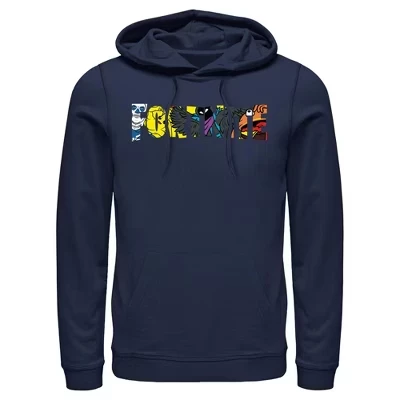 Мужская толстовка с капюшоном с логотипом иероглифа, синяя
