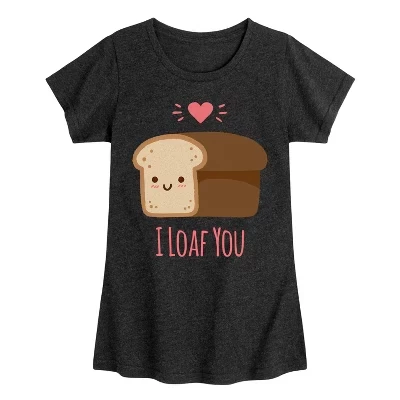 Футболка для девочек Instant Message I Loaf, чёрная