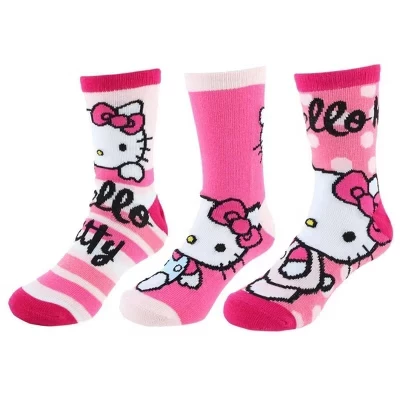 Новые носки для девочек Sanrio Hello Kitty (3 пары) розовые