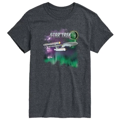 Мужская футболка с коротким рукавом Enterprise Northern Lights с графическим рисунком heather charcoal