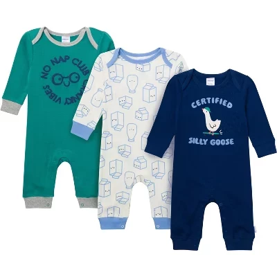 Пижамы для мальчиков Onesies 3 шт. без ножек silly goose