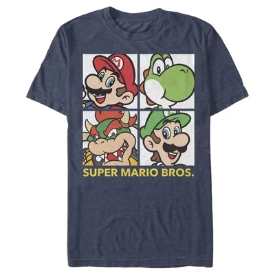 Мужская футболка Nintendo Mario «Четыре панели», синяя