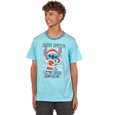 Футболка Seven Times Six Stitch мужская Dear Santa I'll Be Good В следующем году, голубая, светло-голубая