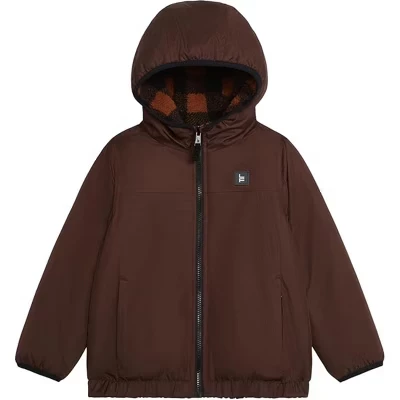 Двусторонние флисовые куртки с высоким ворсом для мальчиков LONDON FOG Little/Big коричневого цвета