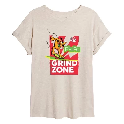 Женская футболка Pluto Grind Zone оверсайз с графическим рисунком birch