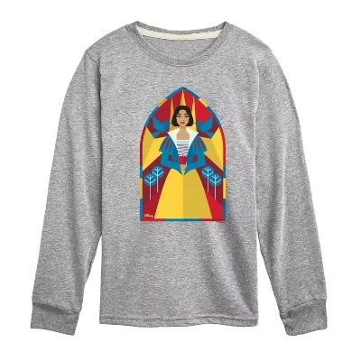 Футболка Athletic heather с длинным рукавом и графическим рисунком из витражного стекла