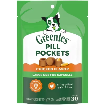 Лакомство для собак greenies pill pockets с курицей, для капсул