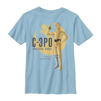 Футболка для мальчика Galaxy of Adventures C-3PO Madness светло-голубая