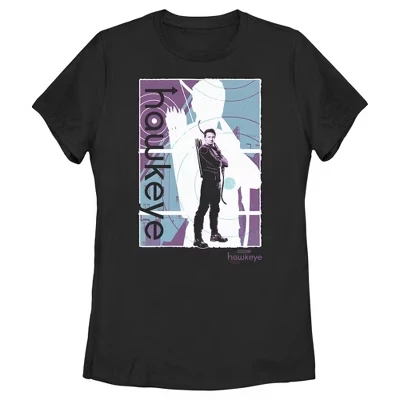 Женская футболка Marvel Hawkeye «Фиолетовый постер», черная