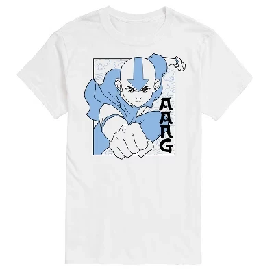 Мужская футболка с коротким рукавом Avatar - The Last Airbender - Aang Punch, белая
