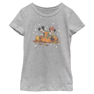 Футболка с тыквенными мышками для девочек Mickey & Friends спортивная heather