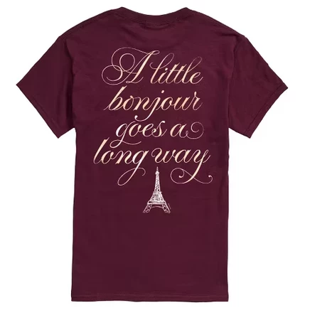 Мужская футболка Emily In Paris A Little Bonjour бордовая