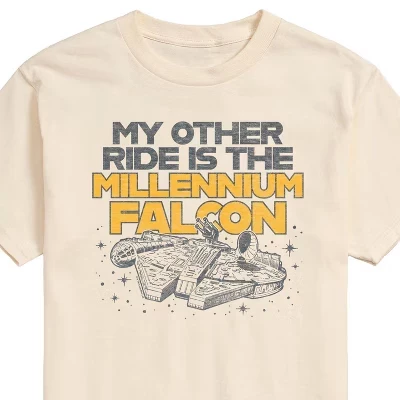 Men's -  - My Other Ride Millennium Falcon Short Sleeve Graphic T-Shirt cream