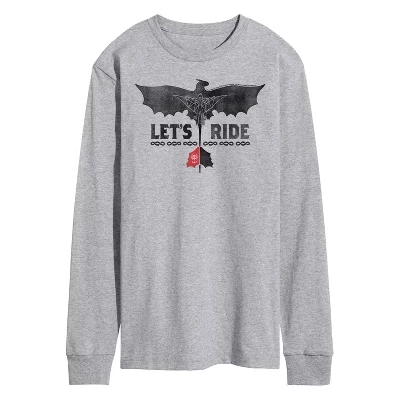 Мужская футболка Lets Ride с длинным рукавом и графическим рисунком athletic heather