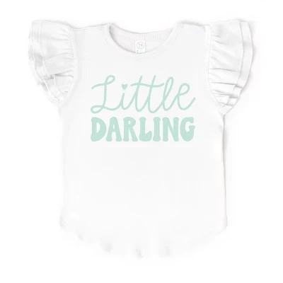 Футболка с развевающимися рукавами Little Darling Cursive белая