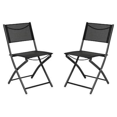 Складные стулья Flash Furniture Brazos, 2 шт., чёрные