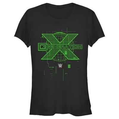 Женская футболка WWE «Зеленый логотип DX», черная