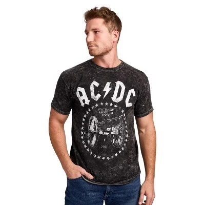 Для тех, кто собирается зажигать в Cannon, мужская футболка с коротким рукавом Black Cloud Wash ac/dc canon