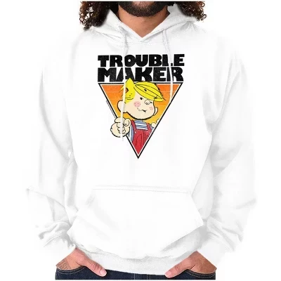 Dennis The Menace Trouble Maker Толстовка с капюшоном Женская мужская лицензионная белая