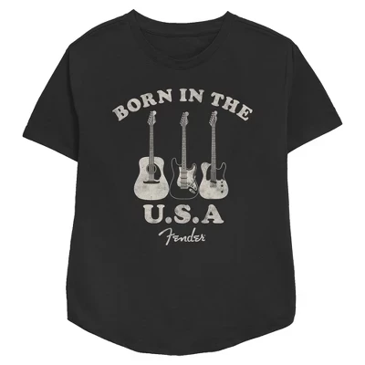 Женская футболка Born in the USA черного цвета