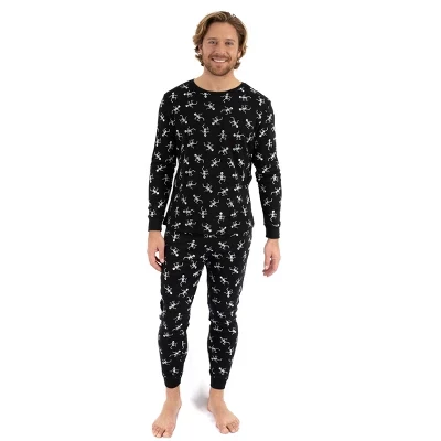 Мужская пижама Leveret Buffalo Check, хлопок, черная