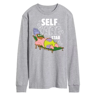 Мужская футболка с длинным рукавом Self Care Star и графическим рисунком athletic heather