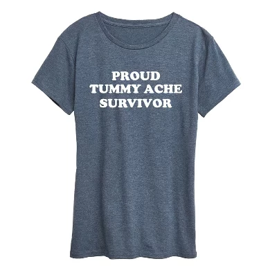 Женская футболка Instant Message Tummy Ache Survivor, голубой меланж